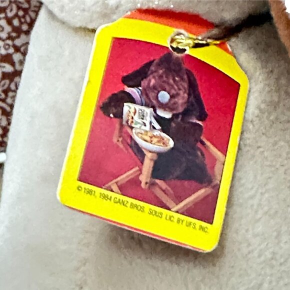 Vintage Wrinkles Ganz Dog Beige Plush Tag 10 in with Bone and Tags 1984 - Picture 15 of 16